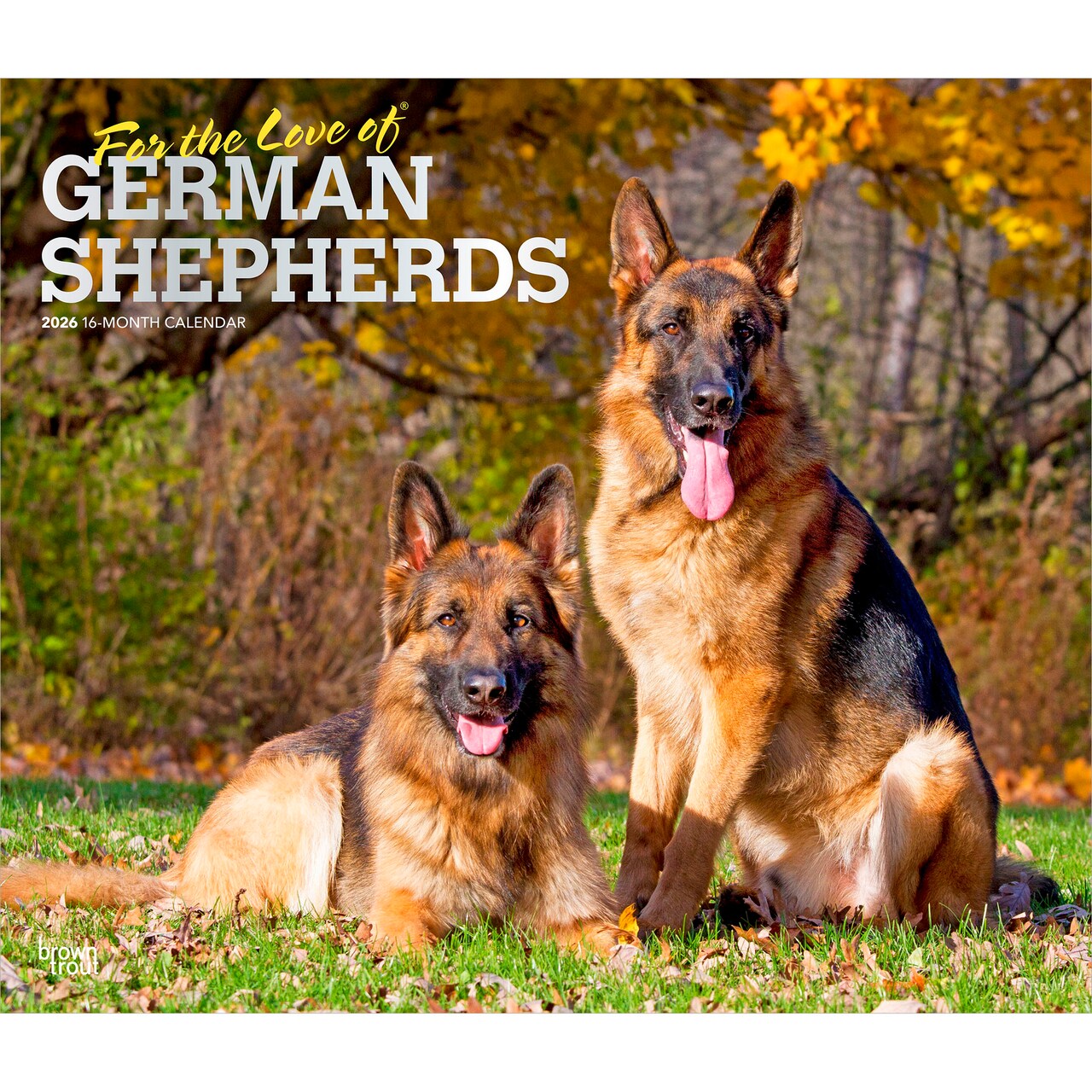 For the Love of German Shepherds | 2026 14 x 24 Inch (Hanging) Monthly Deluxe Wall Calendar | Foil Stamped Cover | Plastic-Free